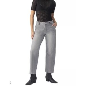 Sanctuary Twisted Seam Barrel Leg Jeans Womens 32 Gray Cropped Slouchy Baggy